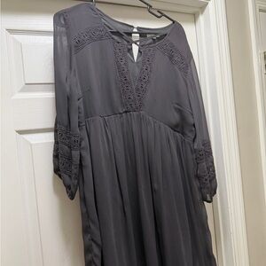 JODIFL Gray Lace-Trimmed Dress